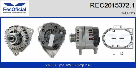 Alternateur RECOFICIAL REC2015372.1
