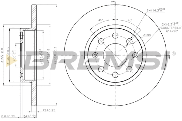 Disque de frein BREMSI CD7784S