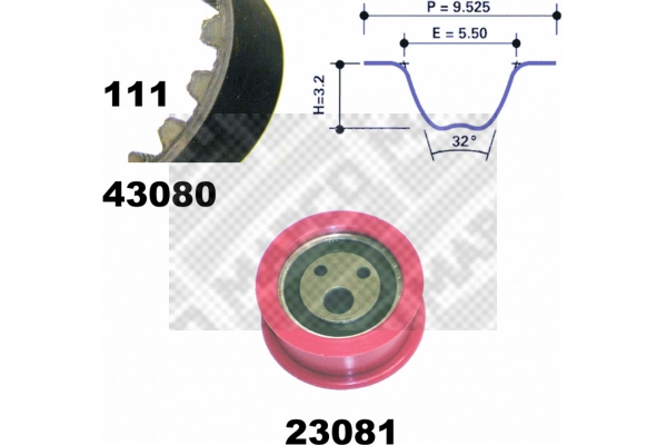 Kit de courroie crantée MAPCO 73081