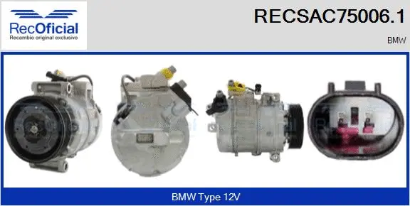 Compresseur, climatisation RECOFICIAL RECSAC75006.1