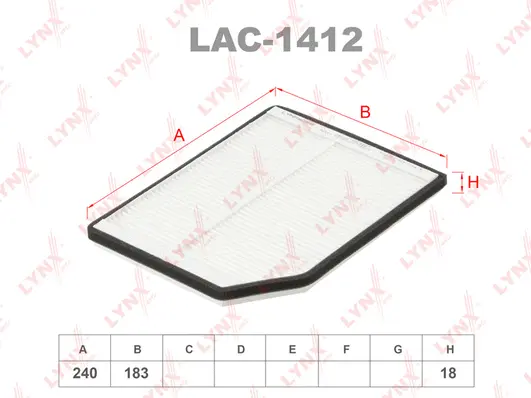 Filtre, air de l'habitacle LYNXAUTO LAC-1412