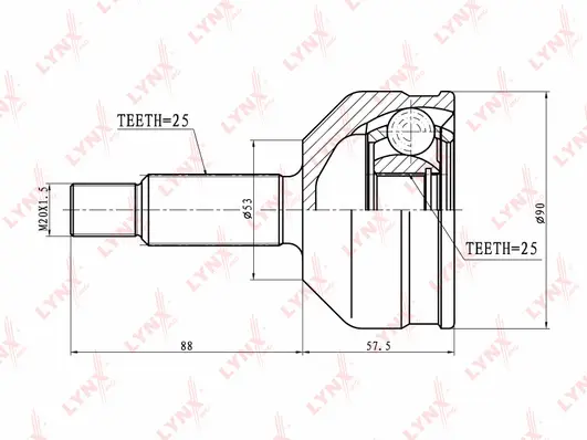 Jeu de joints, arbre de transmission LYNXAUTO CO-8039