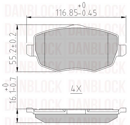 Kit de plaquettes de frein, frein à disque DANBLOCK DB 510987