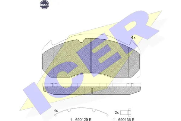 Kit de plaquettes de frein, frein à disque ICER 151427 G