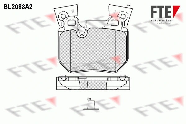 Kit de plaquettes de frein, frein à disque FTE 9010672