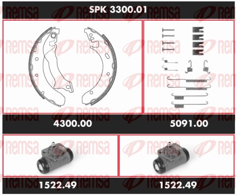 Kit de freins, freins à tambours REMSA SPK 3300.01