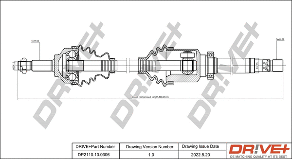 Arbre de transmission Dr!ve+ DP2110.10.0306