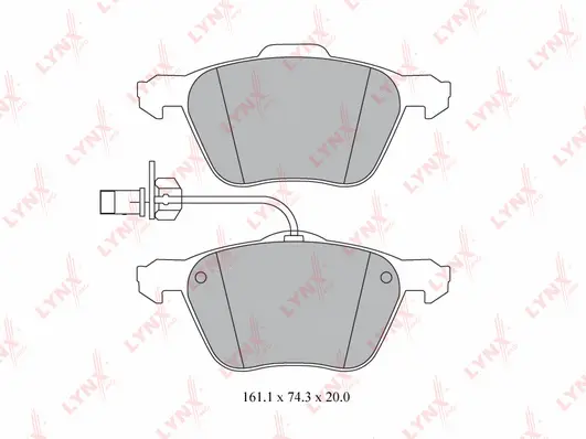 Kit de plaquettes de frein, frein à disque LYNXAUTO BD-8018