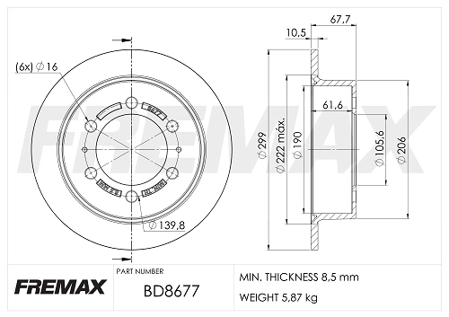 Disque de frein FREMAX BD-8677