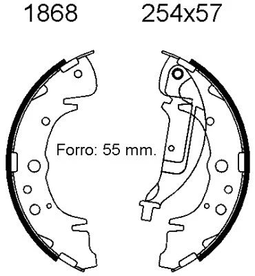 Jeu de mâchoires de frein BSF 01868