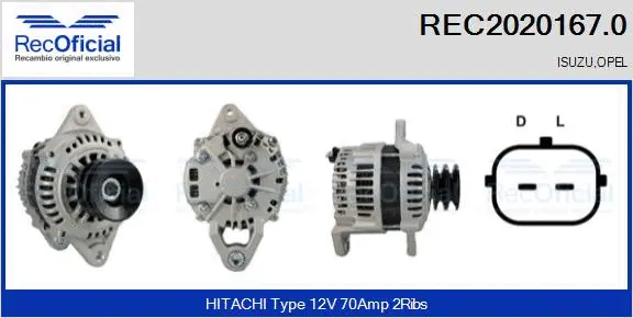 Alternateur RECOFICIAL REC2020167.0