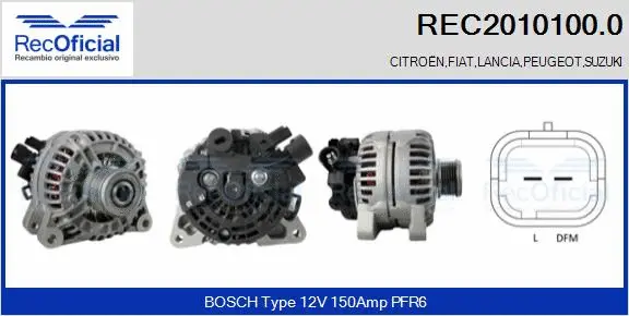 Alternateur RECOFICIAL REC2010100.0