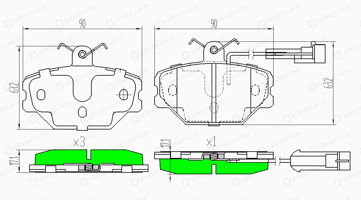 Kit de plaquettes de frein, frein à disque Automotive Adriado GLBP0256