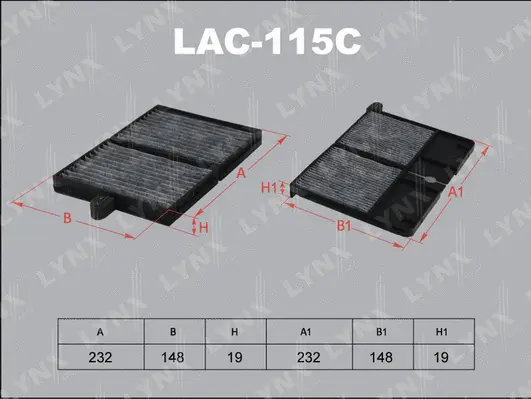 Filtre, air de l'habitacle LYNXAUTO LAC-115C