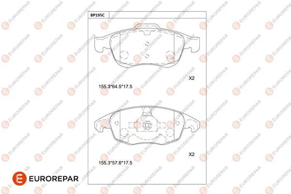Kit de plaquettes de frein, frein à disque EUROREPAR 1681261080