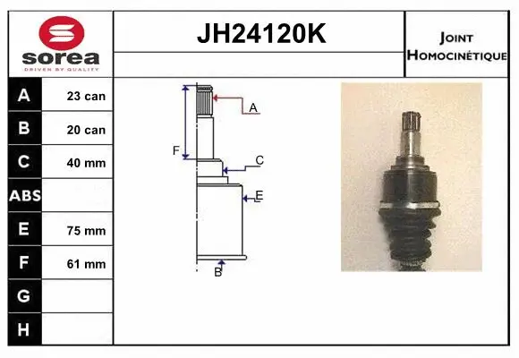 Jeu de joints, arbre de transmission SNRA JH24120K