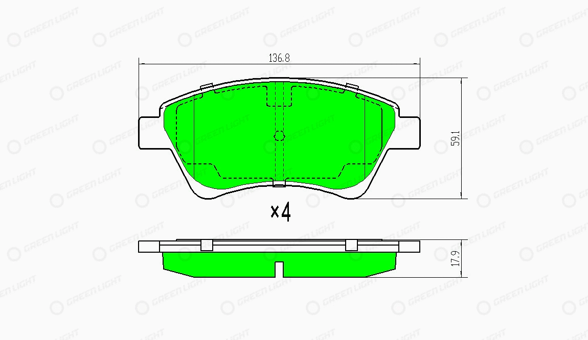 Kit de plaquettes de frein, frein à disque Automotive Adriado GLBP0023