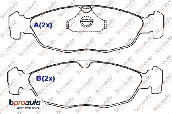 Kit de plaquettes de frein, frein à disque BPROAUTO 1BP30848AA
