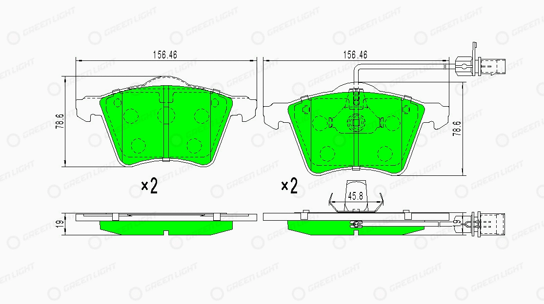 Kit de plaquettes de frein, frein à disque Automotive Adriado GLBP0167