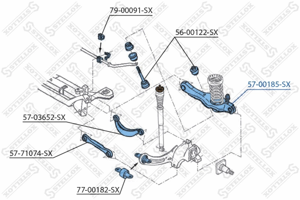 Bras de liaison, suspension de roue STELLOX 57-00185-SX