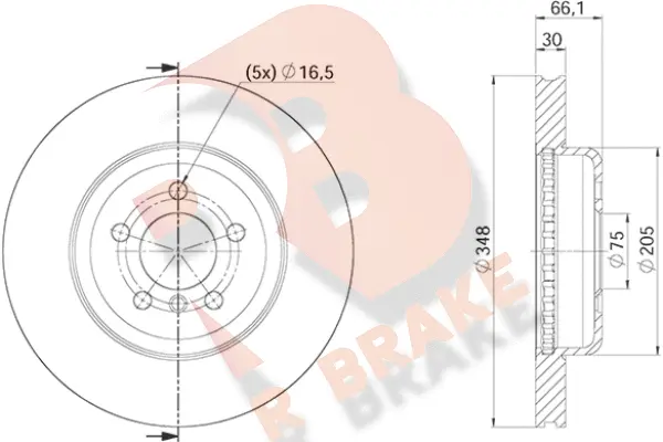 Disque de frein R BRAKE 78RBD23554