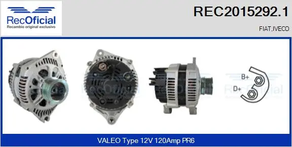 Alternateur RECOFICIAL REC2015292.1