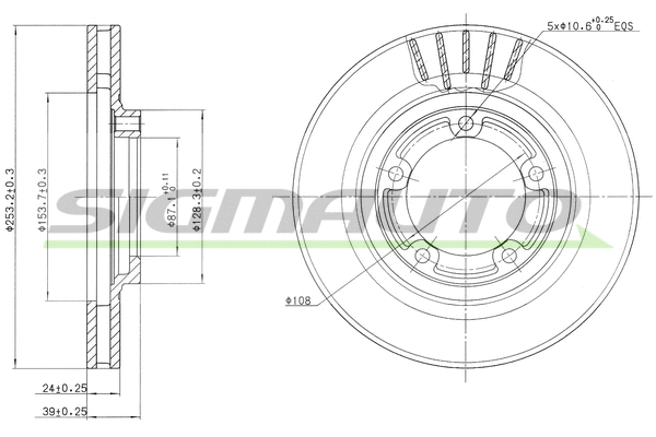 Disque de frein SIGMAUTO DBB822V