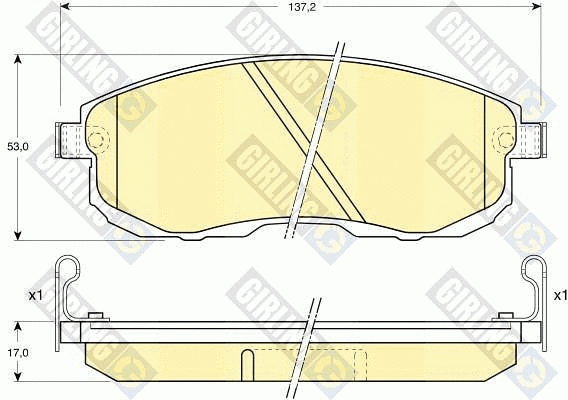 Kit de plaquettes de frein, frein à disque GIRLING 6110039