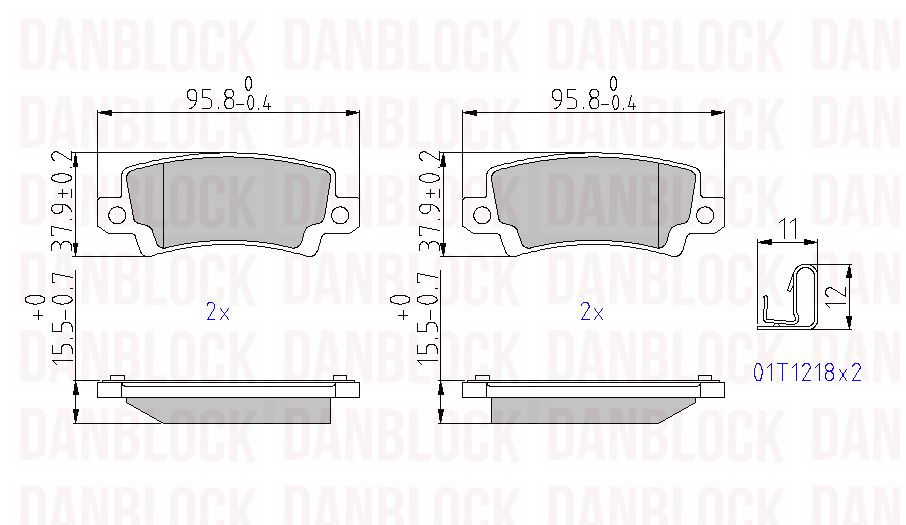 Kit de plaquettes de frein, frein à disque DANBLOCK DB 510642