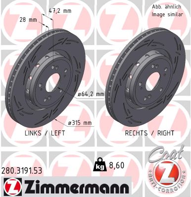 Disque de frein ZIMMERMANN 280.3191.53