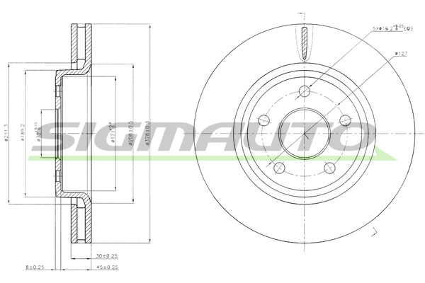 Disque de frein SIGMAUTO DBB593V