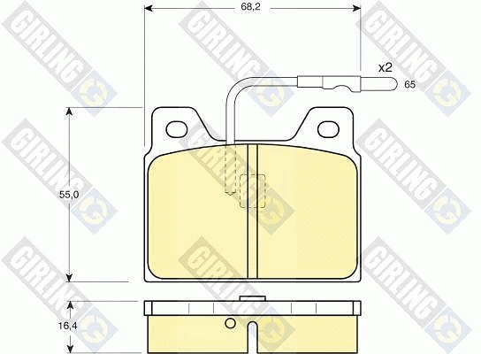 Kit de plaquettes de frein, frein à disque GIRLING 6101561