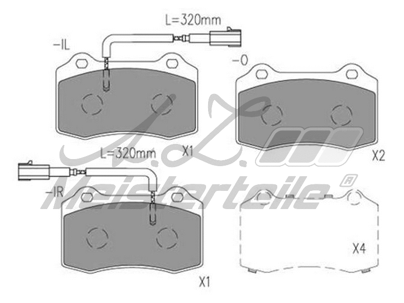 Kit de plaquettes de frein, frein à disque A.Z. Meisterteile AZMT-44-022-1826