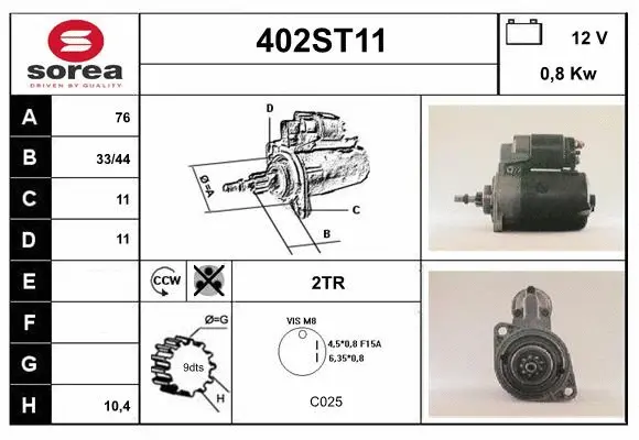 Démarreur STARTCAR 402ST11