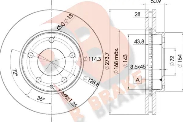 Disque de frein R BRAKE 78RBD22671