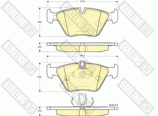 Kit de plaquettes de frein, frein à disque GIRLING 6114042