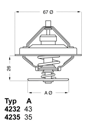 Thermostat, liquide de refroidissement BorgWarner (Wahler) 4235.80D