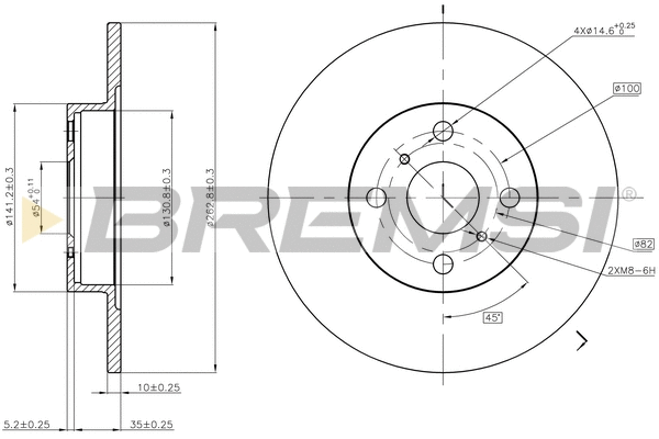 Disque de frein BREMSI CD6504S