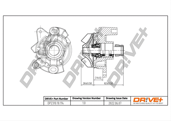 Pompe à eau, refroidissement du moteur Dr!ve+ DP2310.10.114