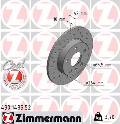 Disque de frein ZIMMERMANN 430.1485.52