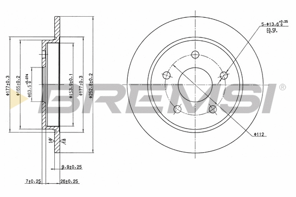 Disque de frein BREMSI CD6232S