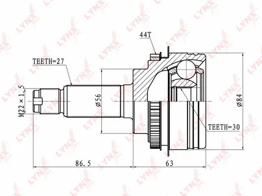 Jeu de joints, arbre de transmission LYNXAUTO CO-7101A