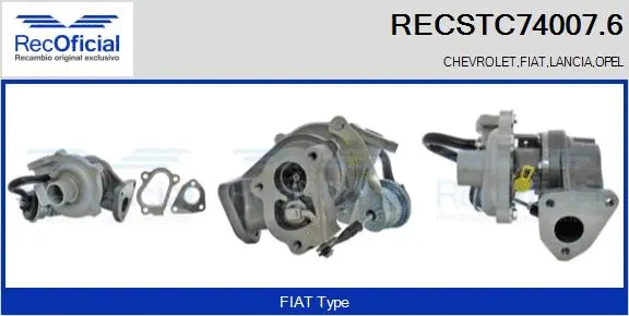 Turbocompresseur, suralimentation RECOFICIAL RECSTC74007.6