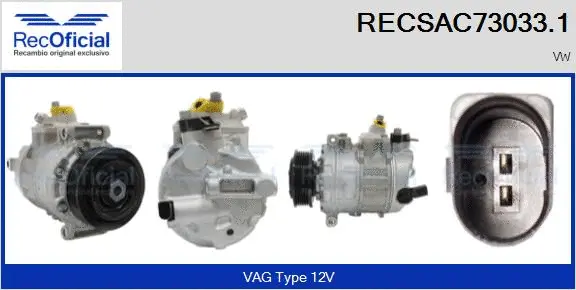Compresseur, climatisation RECOFICIAL RECSAC73033.1