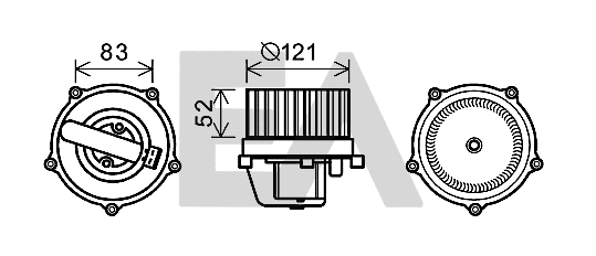 Moteur électrique, pulseur d'air habitacle EACLIMA 42A77005