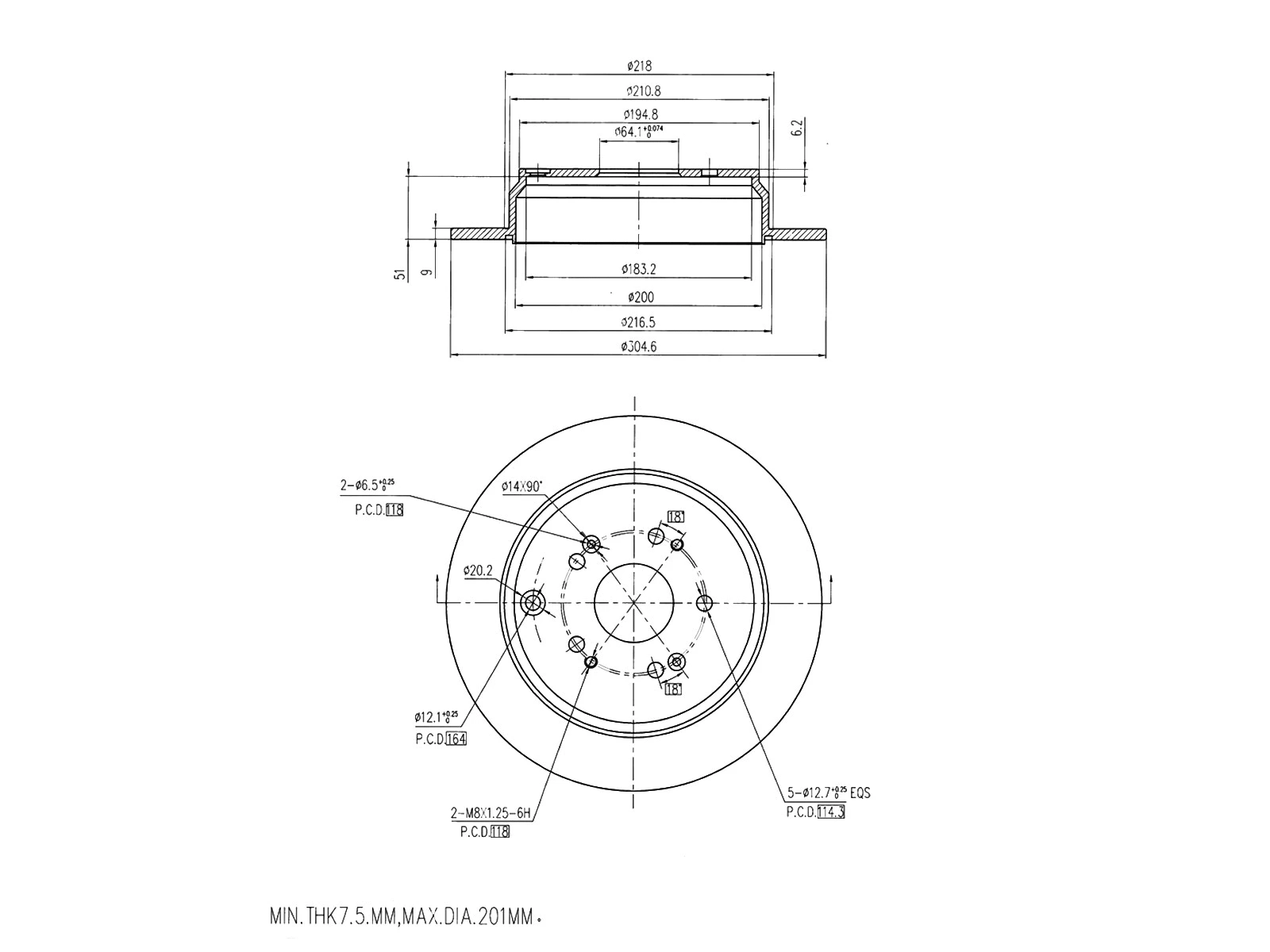 Disque de frein A.Z. Meisterteile AZMT-44-024-1308