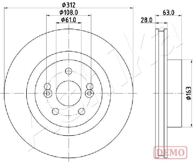 Disque de frein ASHIKA 60-00-0701C