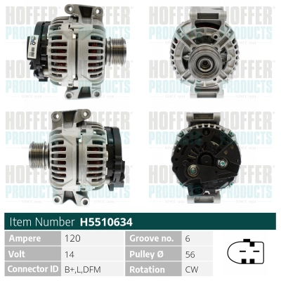 Alternateur HOFFER H5510634