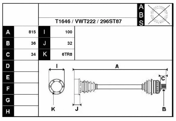Arbre de transmission Technika 67296