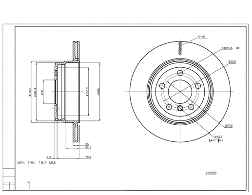 Disque de frein HART 250 253